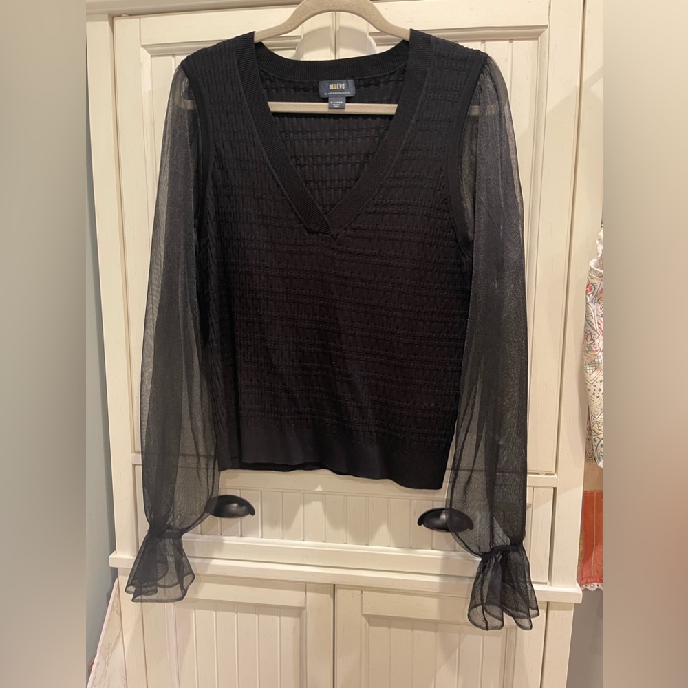 Maeve sheer sleeve sweater XL new without tags